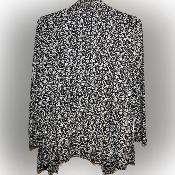 🍄Alixo Floral Patterned 2 In 1 Blouse Pullover Long Sleeve Open Front Large - Picture 4 of 8